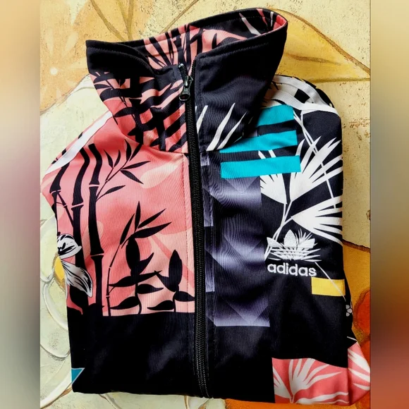 ADIDAS x Farm RIO Black 3 Stripe Trefoil Zip Gym Collect Street Track Jacket XS - Picture 4 of 16